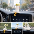 thumbnail image 4 of Cute White Duck Car Dashboard Ornament Resin Figurine Auto Center Console Screen Decor, Adorable Vehicle Interior Desktop Display Decoration, 4 of 9