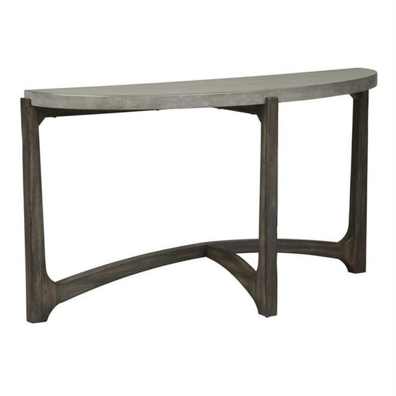 Pemberly Row Modern Wood Cascade Sofa Table in Brown