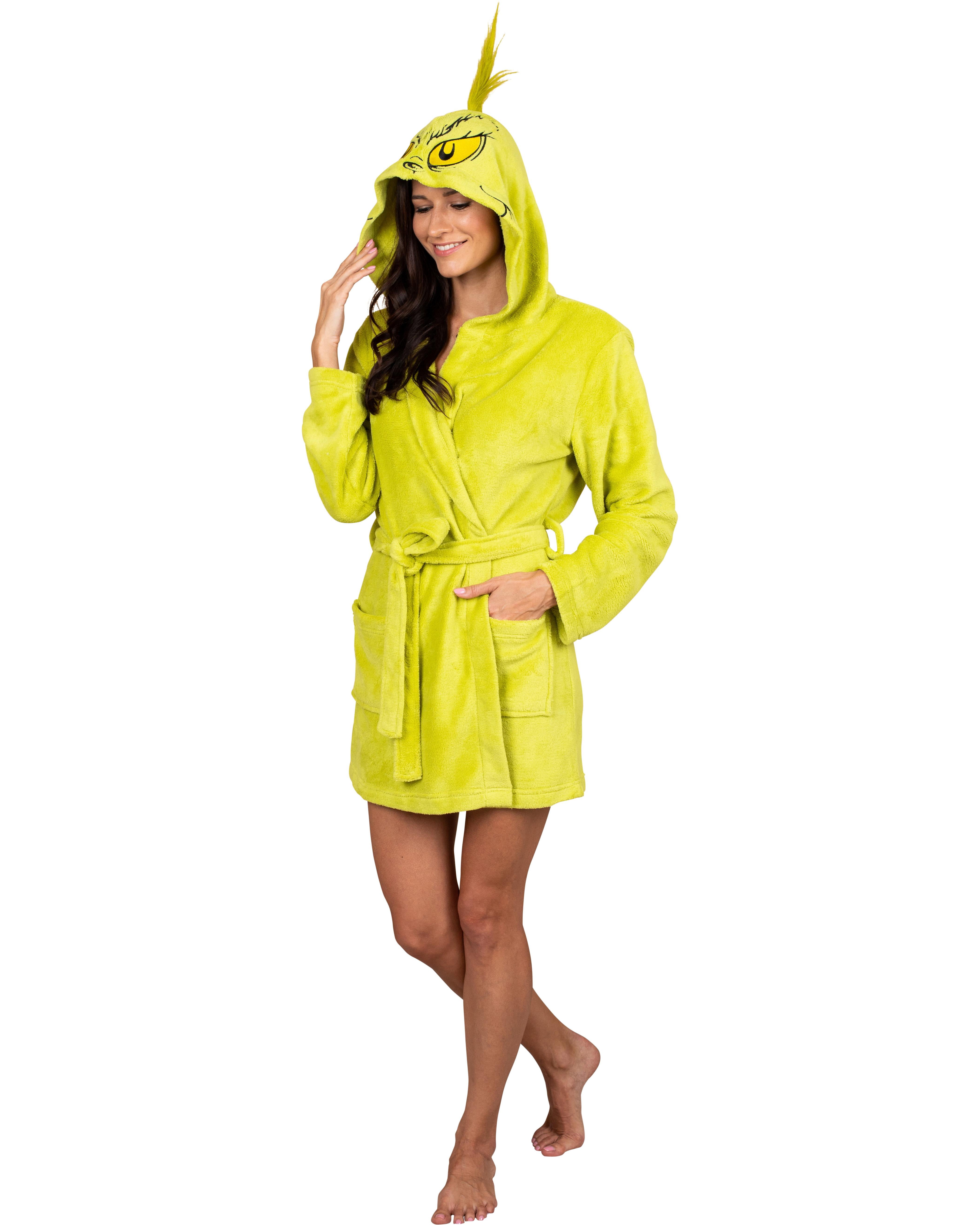 Dr. Seuss Grinch Family Robe Mens and Womens Bathrobe Adult Plush