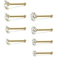 thumbnail image 2 of 20G Stainless Steel ,Nose Rings Studs L-Shape Piercing Body Jewelry 1.5mm 2mm 2.5mm 3mm,8PC,3 colors, 2 of 6