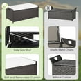 thumbnail image 6 of Gymax 34 Gallon Outdoor Storage Patio Bench Patio Wicker Deck Box w/ Off White Cushion, 6 of 10