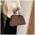 thumbnail image 3 of Drimzate Women Suede Tote Bag , Fashion Vintage Shoulder Purse,Satchel Bag(Curry-1), 3 of 8