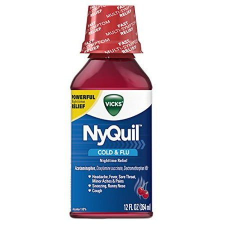 3 Pack Vicks NyQuil Rhume et grippe secours Nighttime saveur de cerise liquide 12 oz Chaque