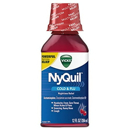 3 Pack Vicks NyQuil Rhume et grippe secours Nighttime saveur de cerise liquide 12 oz Chaque