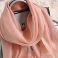 thumbnail image 4 of Solid Color Mulberry Silk Scarf for Women Soft Blanket Shawl Beach Gauze Scarves and Wraps for for All Season - Light pink, 4 of 5
