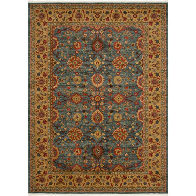 Unique Loom Edinburgh Medallion Area Rug 9' x 12' Rectangle Light Blue/Beige