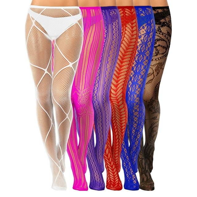 Medias de pantimedias Skylety para mujer, 6 pares, tallas grandes L-XXXL