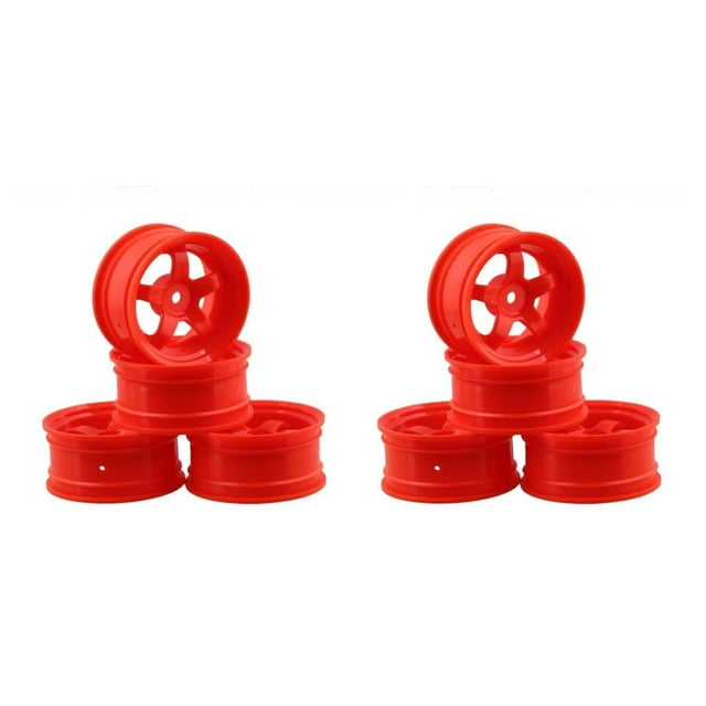 Shengyu 4 Pieces52mm Elastic *RC Car Tires Wheel Rims Hub Running Racing Drifting Tyres On-road Crawer Assembly Accessories Five Star/Green 2Set