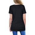 thumbnail image 2 of Women Solid Color Short Sleeve Button Decor Tops, 2 of 3