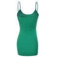 thumbnail image 4 of Essential Basic Clothing Women's Basic Casual Plain Long Camisole Cami Top Plus Size Tank, Green, XX-Large, 4 of 4