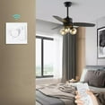 thumbnail image 2 of Ceiling Fan With Light Ceiling Lamp 42" Vintage Fan Light Led Chandelier W/ Remote Control Adjustable Wind Speed & Brightness Glass Lampshades For Living Room Bedroom Restaurant, 2 of 7
