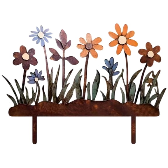 Metal Outdoor Flowers,Metal Flower Garden Stakes,Lawn Art Decor Plants Yard Decorations,Metal Wild Flowers Stakes,Fence Topper Decor,Metal Garden Flowers,Metal Flowers Yard Art,Metal Yard Art,1PCS