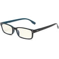 thumbnail image 1 of Eyekepper Classical Rectangular Frame Spring-Hinges Computer Glasses Readers Eyeglasses (Black-Blue, +1.75), 1 of 7