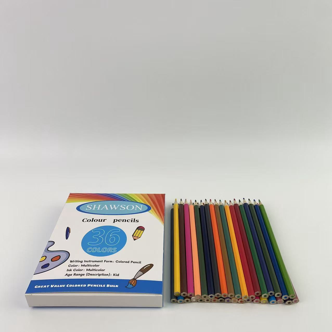 SHAWSON Colour pencils,36 Count Colored Pencils, Sharp colored pencils, loose learning supplies for teachers