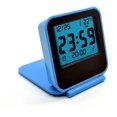 thumbnail image 1 of Mini despertador digital de viaje pequeño con luz de noche LCD, reloj de viaje que funciona con pilas, reloj de bolsillo plegable portátil con temperatura para exteriores, cama para niños,, 1 of 5