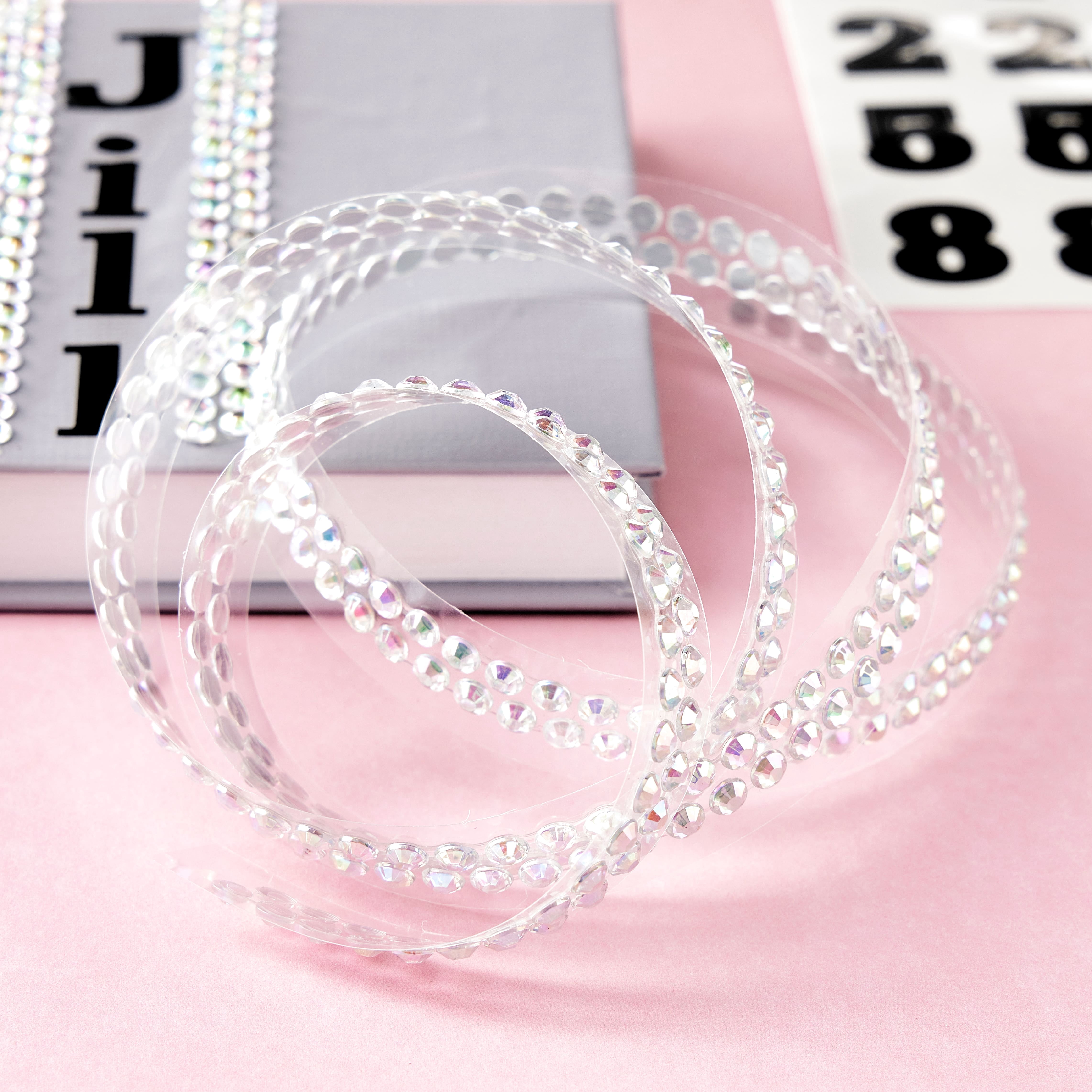 Recollections Double Row Rhinestones Stickers Bling on a Roll, 12 Pack