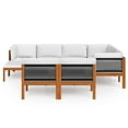 thumbnail image 3 of vidaXL 10 Piece Patio Lounge Set with Cushions Cream Solid Acacia Wood, 3 of 12