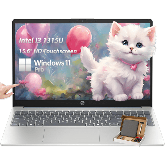 HP 15.6" Touchscreen Laptop, Intel 13th Core i3-1315U(Up to 4.5GHz), Intel UHD Graphics, 16GB RAM, 512GB SSD, Copilot, Long Battery Life, Wi-Fi 6E, Windows 11 Pro, W/Accessories