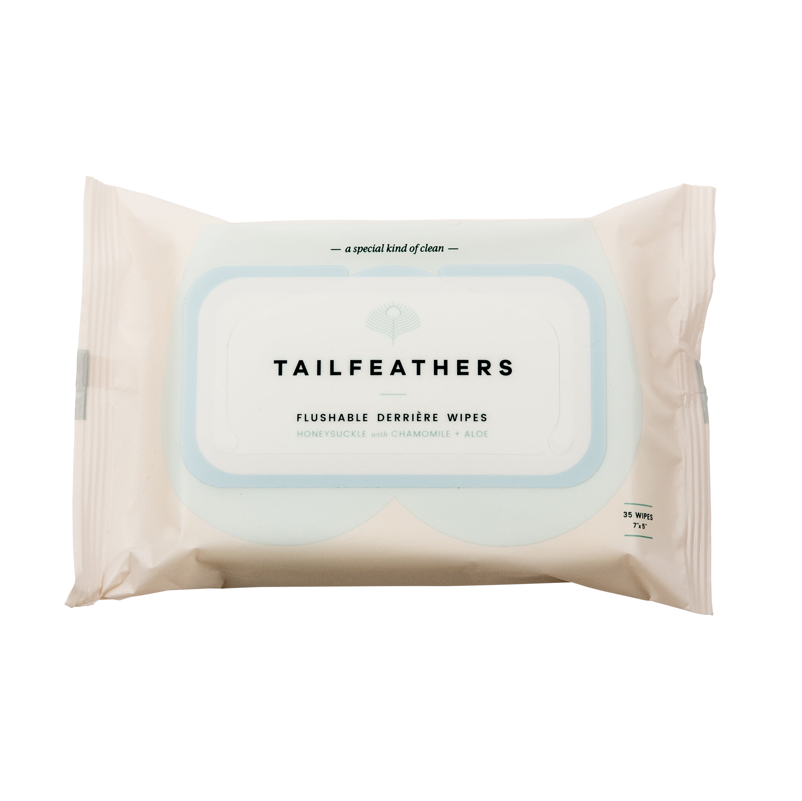 Tailfeathers Honeysuckle Flushable Wipes, 1 Pack of 35 Wipes