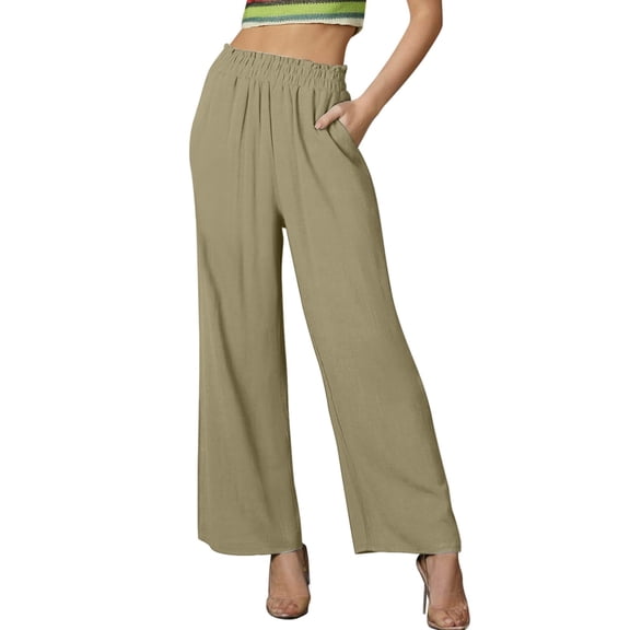 Sngxgn Women's Pants Stretchy Work Slacks Business Casual Straight Leg Pull on Trousers with Pockets(Mint Green,XL)