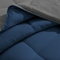 thumbnail image 3 of Bare Home Microfiber 5-Piece Dark Blue/Gray Comforter, Gray Sheet Set Reversible Bed in a Bag, Full, 3 of 6