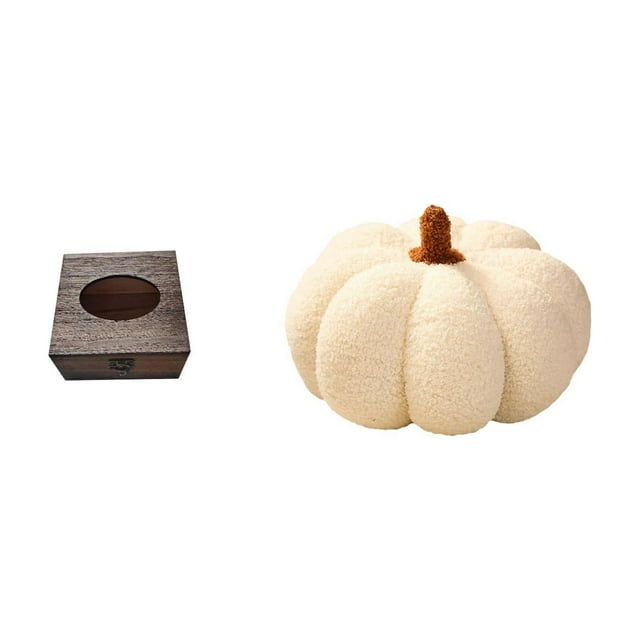 Soporte De Pañuelos De Madera Con Forma De Calabaza, Organizador Decorativo De Felpa Para Baño, Coche, Hogar, Cama, Dormitorio, Sofá, Cojín, Bandeja De Almacenamiento, Funda Para Servilletas