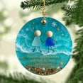 thumbnail image 5 of Round-Shaped Sea Glass Friendship Ornaments for Christmas Decorations, Beautiful Handmade Friendship Christmas Gifts Tree Hanging Pendants 3.15 Inch Green, 5 of 5