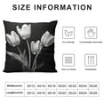 thumbnail image 5 of Fenyluxe Flowers Black and White Art Photography Modern Farmhouse Rustic Decorative Couch Pillow Cases Zipper Home Decor Aesthetic for Car Couch Bedroom 1PC 12x12in, 5 of 5