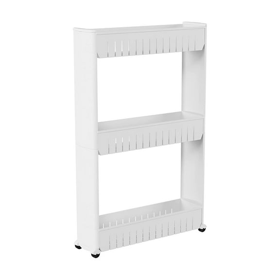 Smart Home 3-Tier Slim Storage Cart on Wheels, White