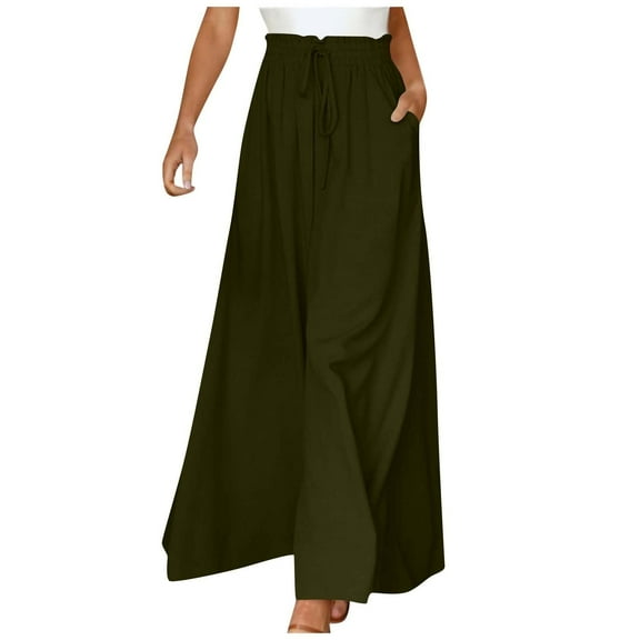 Honeeladyy Sweatpants Women,Womens Fashion Summer Casual Drawstring Pocket Elastic Waist Long Wide Leg Pants
