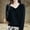 Black, variant on Womens Fall Toos Semi High Neck Solid Loose Knitted Sweater, Casual Warm Base Pullover Top, Soft Cozy Winter Shirt Fall Tops
