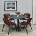 thumbnail image 2 of Regency Kobe 48 in. Round Breakroom Table- Grey, 4 M Stack Chairs- Burgundy, 2 of 8