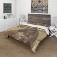 thumbnail image 1 of Designart 'Into the Wild Gold Moose' Farmhouse Bedding Set - Duvet Cover & Shams, 1 of 4