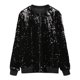 thumbnail image 3 of Moda mujer lentejuelas abrigo chaqueta de bombardero de manga larga con cremallera ropa de calle cas Tomshoo M, 3 of 7