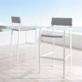 thumbnail image 2 of Modway Tabouret de Bar Extérieur en Aluminium Blanc et Gris (Lot de 2), 2 of 7