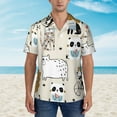 thumbnail image 2 of Kll Men'S Hawaiian Shirt Short Sleeve Button Down Beach Shirts-Hand Drawn Animals, 2 of 7