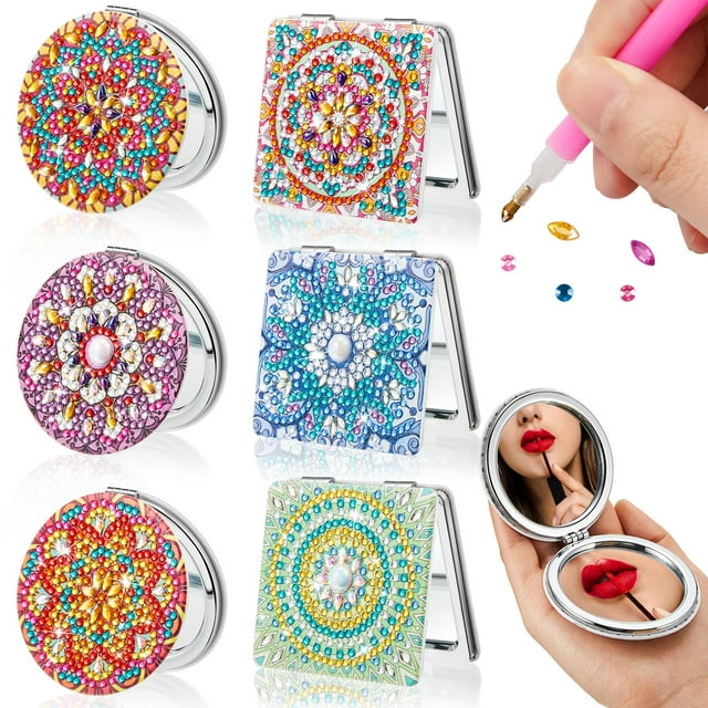 Kit de espejos con forma de diamante Hsei, 6 unidades, para decoración de pared en el hogar y la oficina