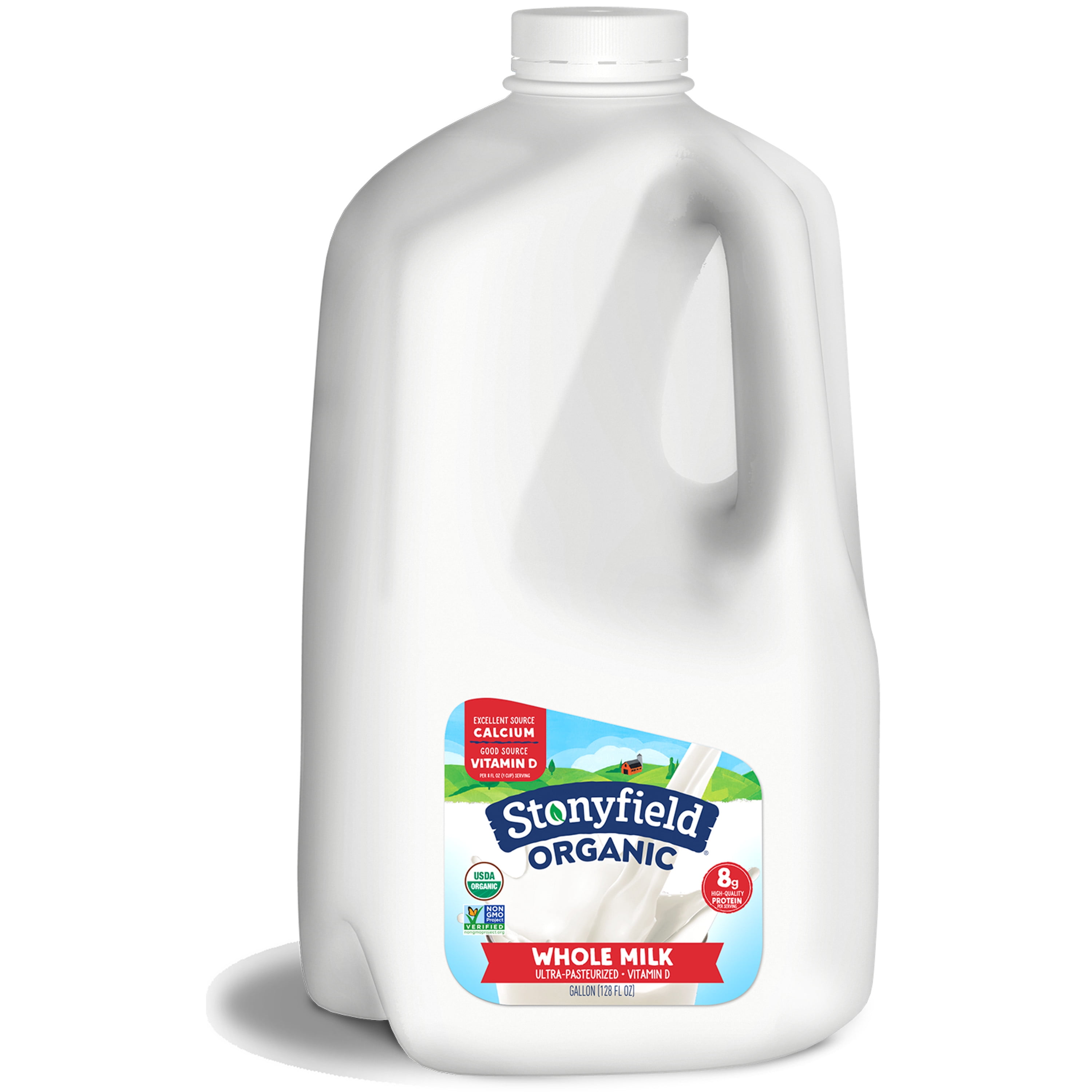 Stonyfield Organic Ultra Pasteurized Organic Whole Milk, 128 Fl Oz