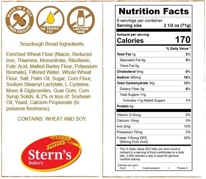 Fresh Sourdough Bread | Kosher | Heavenly Crusty Rind | Great for Holidays, Christmas, Thanksgiving & New Years Parties | Artisanal Sour Dough Rounds | Baked Daily | 19 oz per Loaf-Sterns Bakery