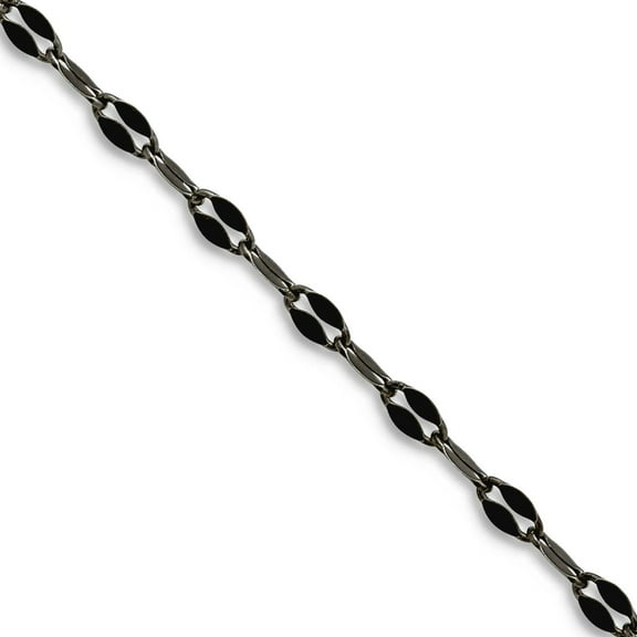 Stainless Steel Polished Antiqued Fancy Lobster Closure 2.50mm Oxidized Fancy Chain Necklace 16 Inch Chain Necklace for