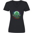 thumbnail image 3 of Inktastic Spaceship Funny Alien Outer Space Women's V-Neck T-Shirt, 3 of 5