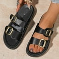 thumbnail image 6 of IUJSOY Platform Sandals for Women 2025 Comfortable Slides Open Toe Slippers Double Buckle Beach Shoe, 6 of 9