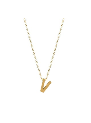 Gold Necklace V Initial
