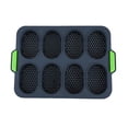 thumbnail image 1 of 8 Slots French Roll Baking Mold Silicone Food Grade Bakeware Pudding Decorating Tools (Grey), 1 of 5