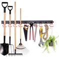 thumbnail image 1 of Metal Wall Mount Tool Organizer, Space Saving Garage Storage for Yard Tools, Adjustable Hooks, Durable Material, Max Load, Anti-corrosion Surface, Rubber-coated Protection, 1 of 6