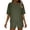 Army Green, variant on Womens 2 Piece Sets Ribbed Textured Knit Casual Short Sleeve Crewneck Basic Shirts Elastic Waist Shorts Two Piece Lounge Oversized Tracksuit Matching Set Black S