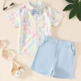 thumbnail image 4 of Baby Boys Summer Clothes My First Easter Outfit Set 2 Piece Bow Tie Short Sleeve Shirt Top and Solid Color Shorts Set, 4 of 6