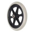 thumbnail image 3 of Roue de Fauteuil Roulant, Pneu de Marchette de Moyeu Épaissi Roulement à Billes en Métal Gris pour Remplacement, 3 of 8