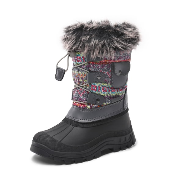 Dream Pairs Kids Boys Girls Warm Snow Boots Insulated Waterproof Winter Ski Boots