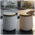 thumbnail image 5 of FOROUTIA 17" White Jar Shape Side Table, Waterproof Magnesium Oxide Accent Table with Faux Wood Top, Weather-Resistant Indoor Outdoor End Table for Patio, Living Room, Bedroom, 5 of 7
